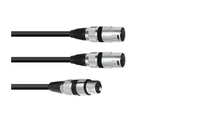 Omnitronic Adapterkabel XLR(F)/2xXLR(M) 1,5m sw