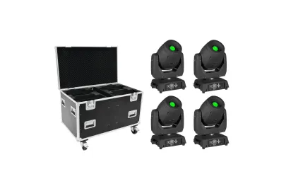 Eurolite 4x TMH-S180 Spot Moving Head Bundle Set mit Case