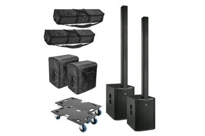 LD Systems MAUI 44 G2 Stereo Bundle Set schwarz mit Taschen und Rollbrettern