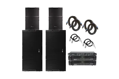 Power Dynamics PDY21815 Big Bundle Set Passiv + Amps