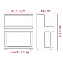 Feurich Piano 122 Universal Bordeaux poliert