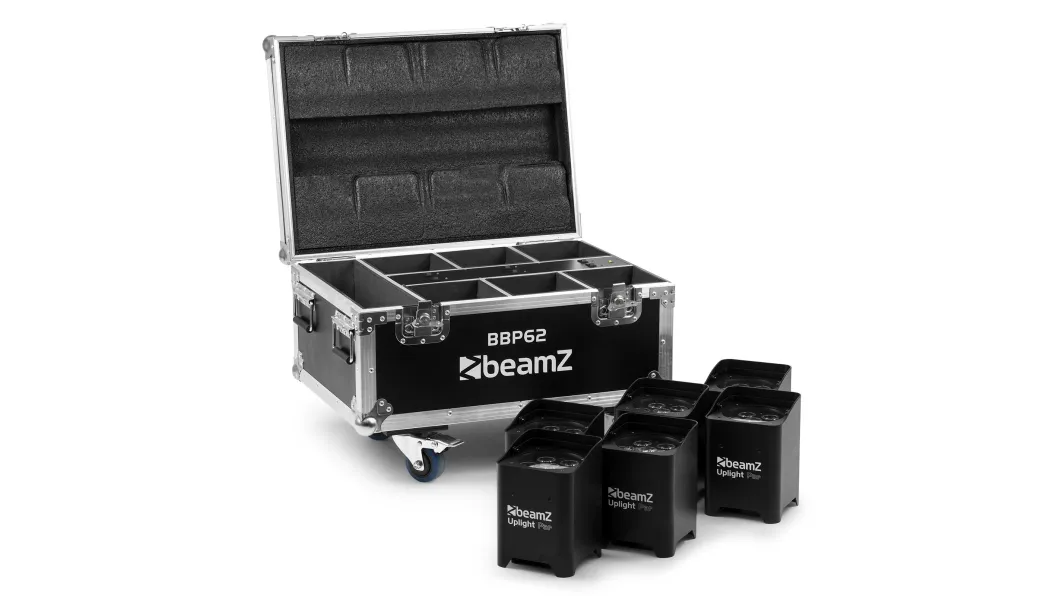 beamZ Pro BBP62 Uplighter Set 6-teilig im Flightcase