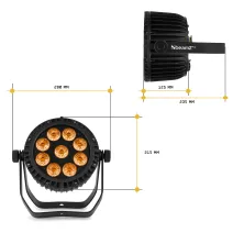 beamZpro WBP912IP Aluminium IP65BatterieLED PAR 6in1LED