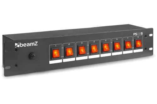 beamZ PS08S Schalttafel 8-Kanal Schuko-Steckdosen