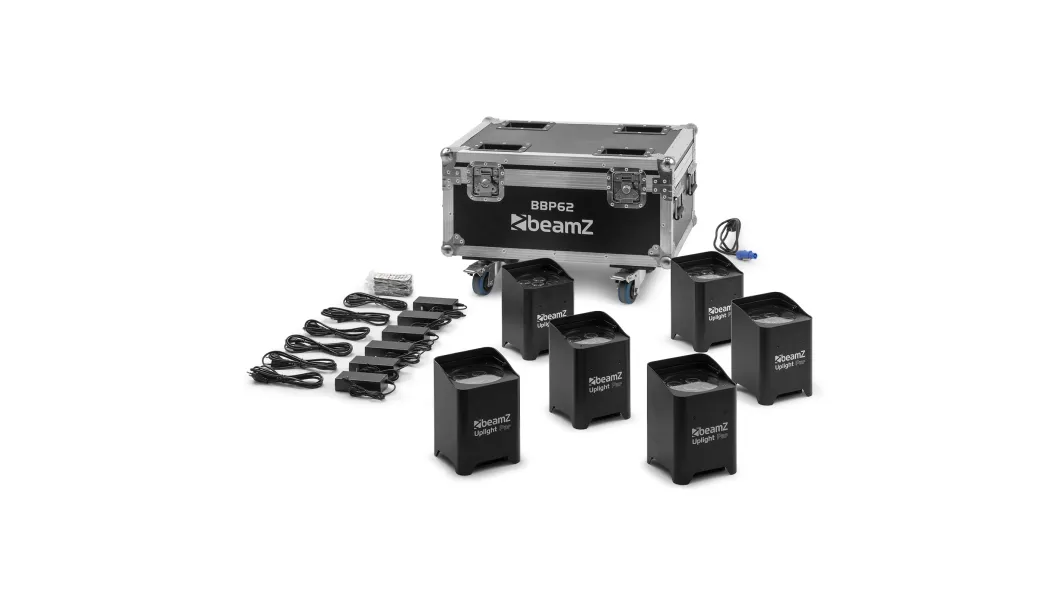 beamZ Pro BBP62 Uplighter Set 6-teilig im Flightcase