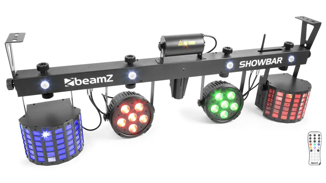 beamZ SHOWBAR 2xPAR, 2xButterfly und R/G Laser DMX ICR