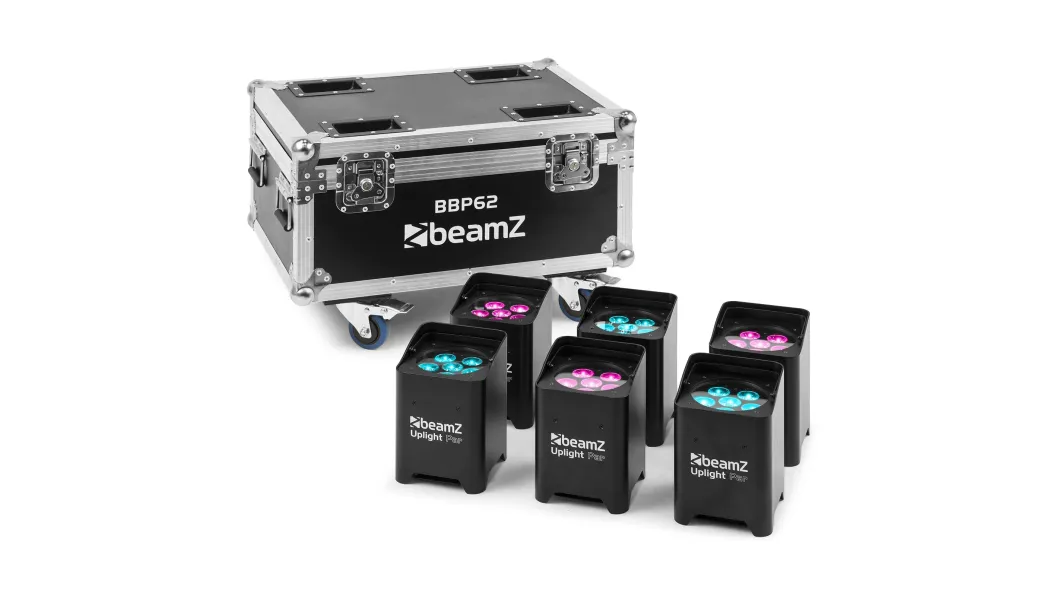 beamZ Pro BBP62 Uplighter Set 6-teilig im Flightcase