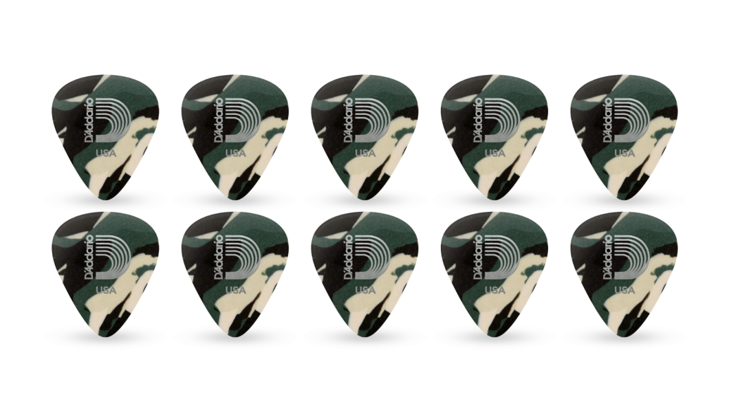 D'Addario Camouflage Zelluloid-Gitarren-Picks Heavy