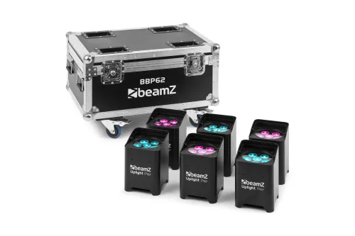 beamZ Pro BBP62 Uplighter Set 6-teilig im Flightcase