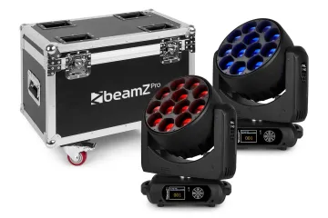 beamZpro MHL1240LED WashMovingHead m. Zoom 2Stück Case