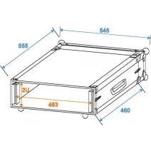 Roadinger Verstärkerrack 2HE, 47cm tief