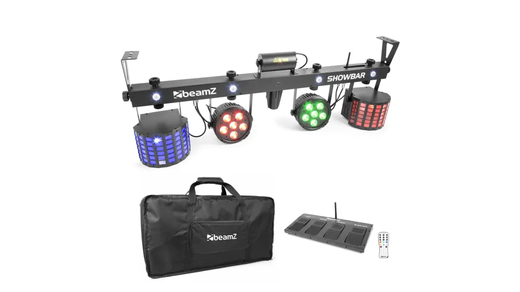 beamZ SHOWBAR 2xPAR, 2xButterfly und R/G Laser DMX ICR