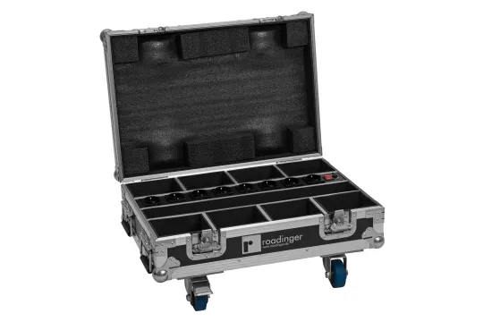 Roadinger Flightcase 8x AKKU Mini IPUP-4 QCL Spot MK2n