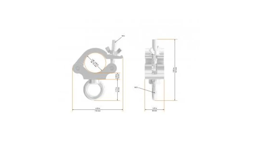 Global Truss 5033-B Half Coupler with Ring Schwarz/Black