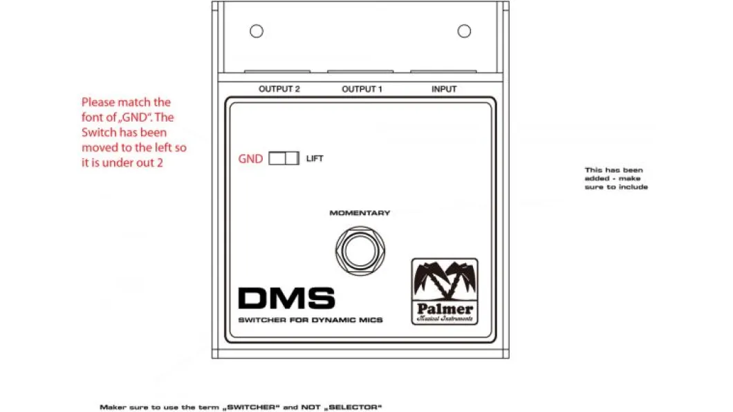 Palmer MI DMS Umschalter für Dynamische Mikrofone