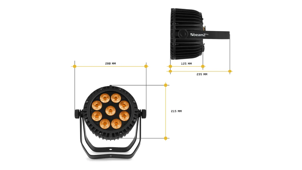 beamZpro WBP912IP Aluminium IP65BatterieLED PAR 6in1LED