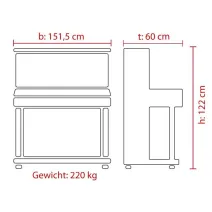 Feurich Piano Universal 122 Nussbaum poliert