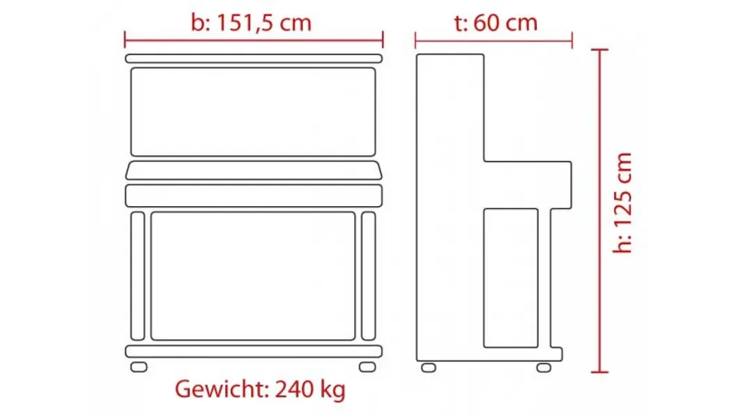 Feurich Piano Design 125 Schwarz