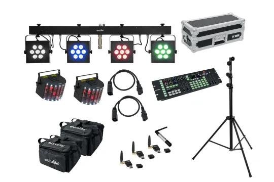 Eurolite Set LED KLS-3002 + Laser Derby Mobile Bundle