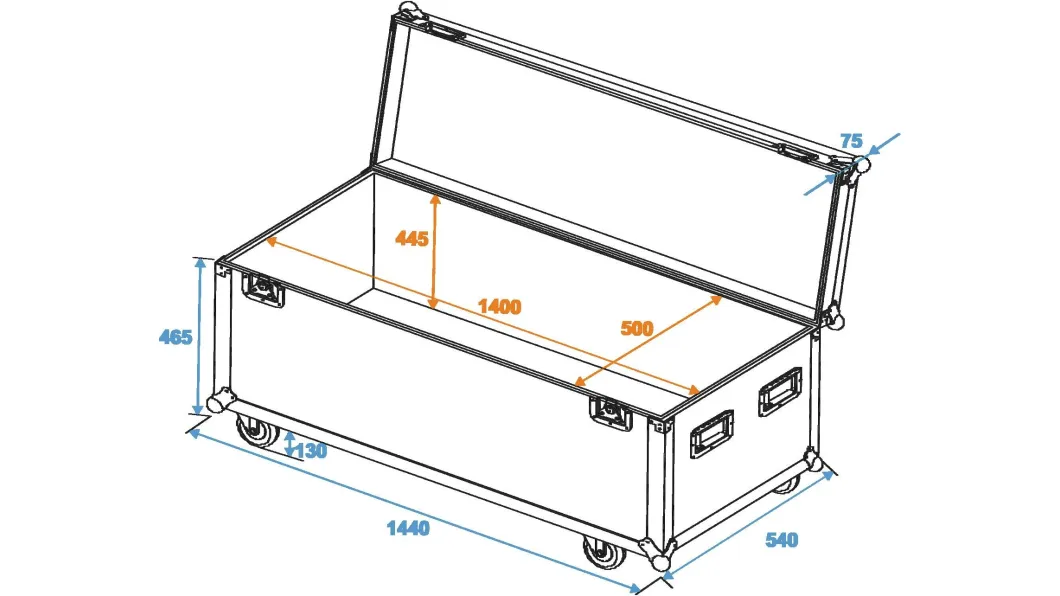 Roadinger Toolcase 140x50x50cm mit Rollen