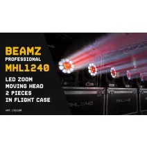 beamZpro MHL1240LED WashMovingHead m. Zoom 2Stück Case