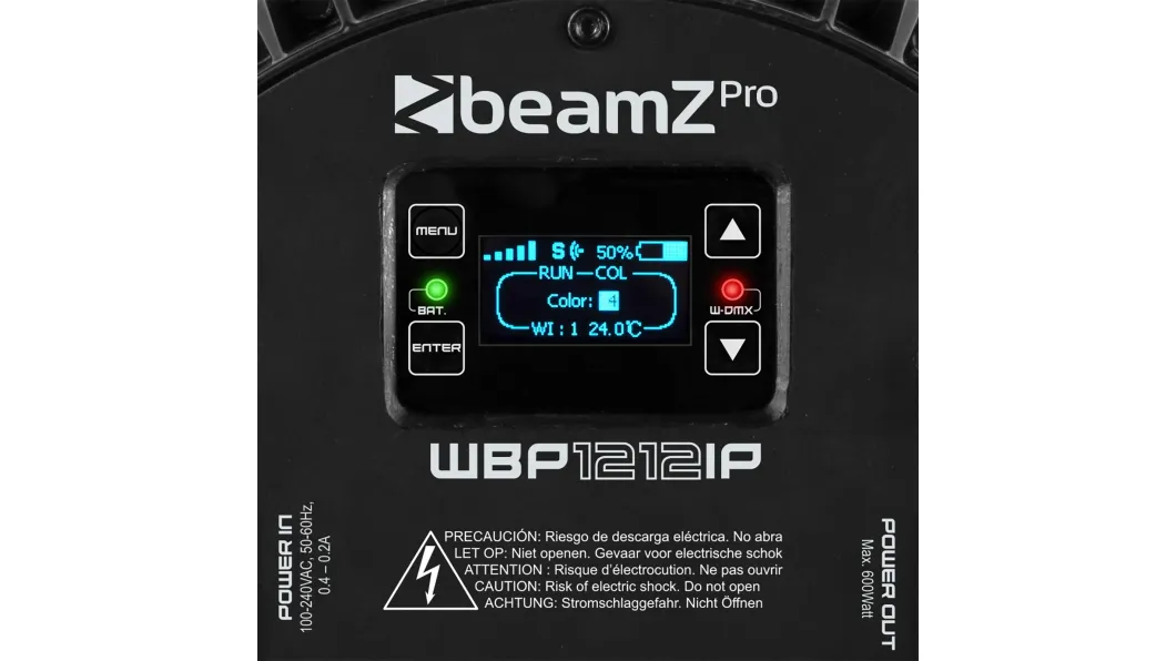 beamZpro WBP1212IP Aluminium IP65BatterieLEDPAR 6in1LED